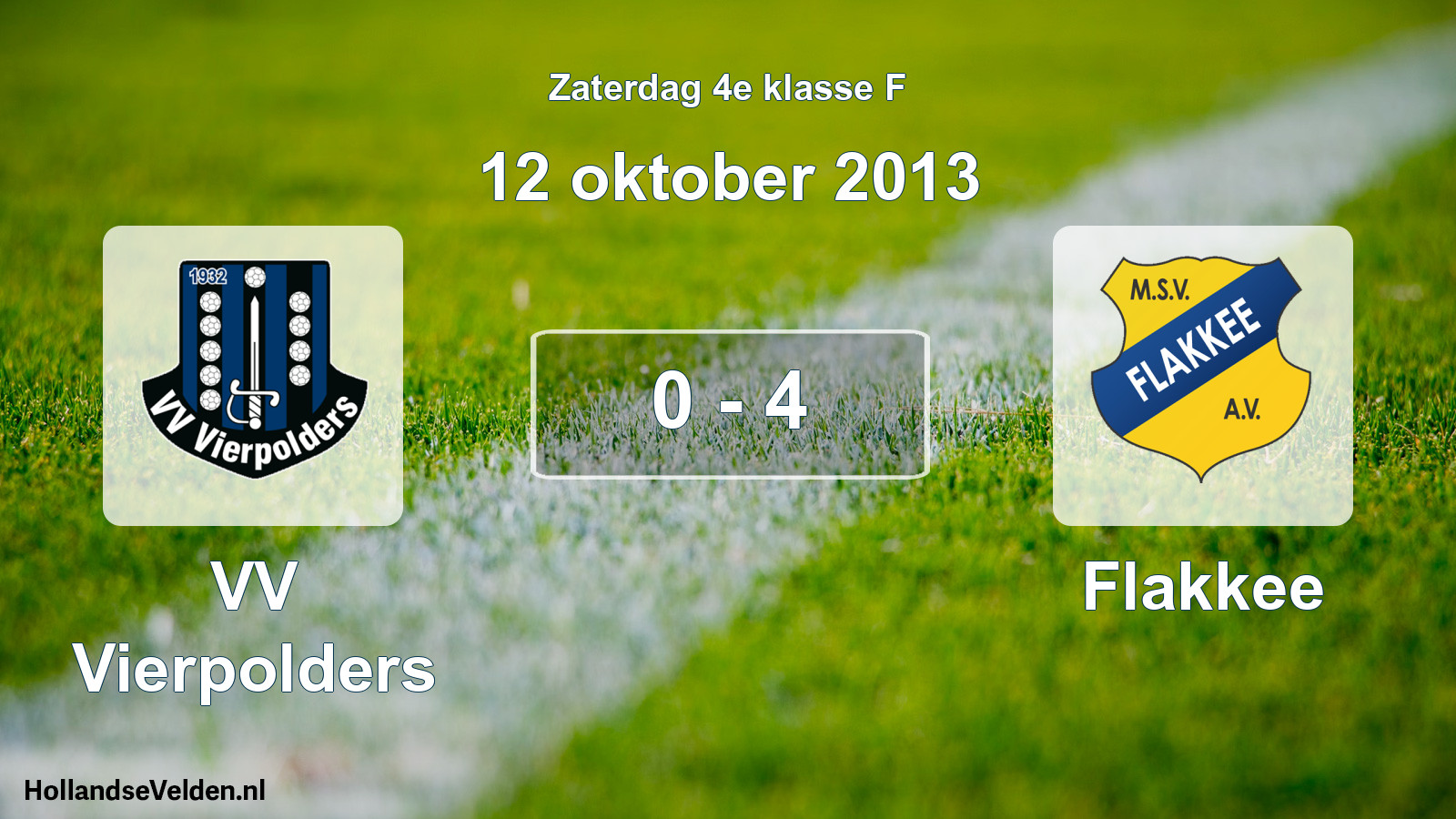 Total number of matches played: VV Vierpolders - Flakkee 0 - 4 (12 October 2013)