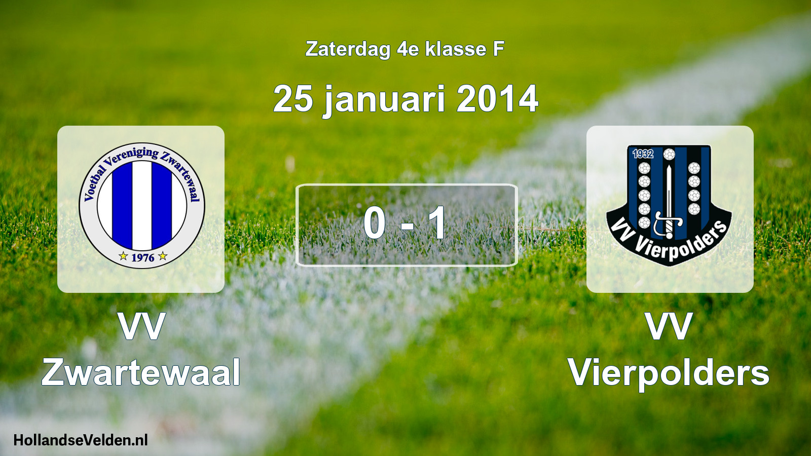 Total number of matches played: VV Zwartewaal - VV Vierpolders 0 - 1 (25 January 2014)
