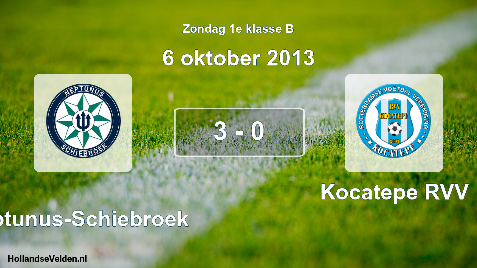 Total number of matches played: Neptunus-Schiebroek - Kocatepe RVV 3 - 0 (6 October 2013)
