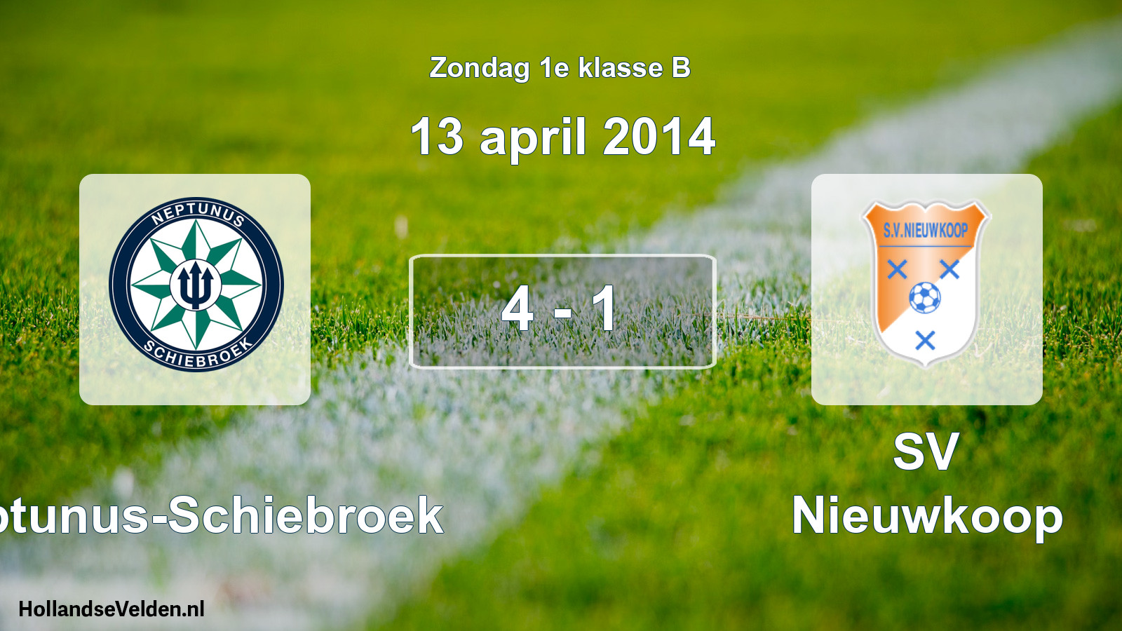 Total number of matches played: Neptunus-Schiebroek - SV Nieuwkoop 4 - 1 (13 April 2014)