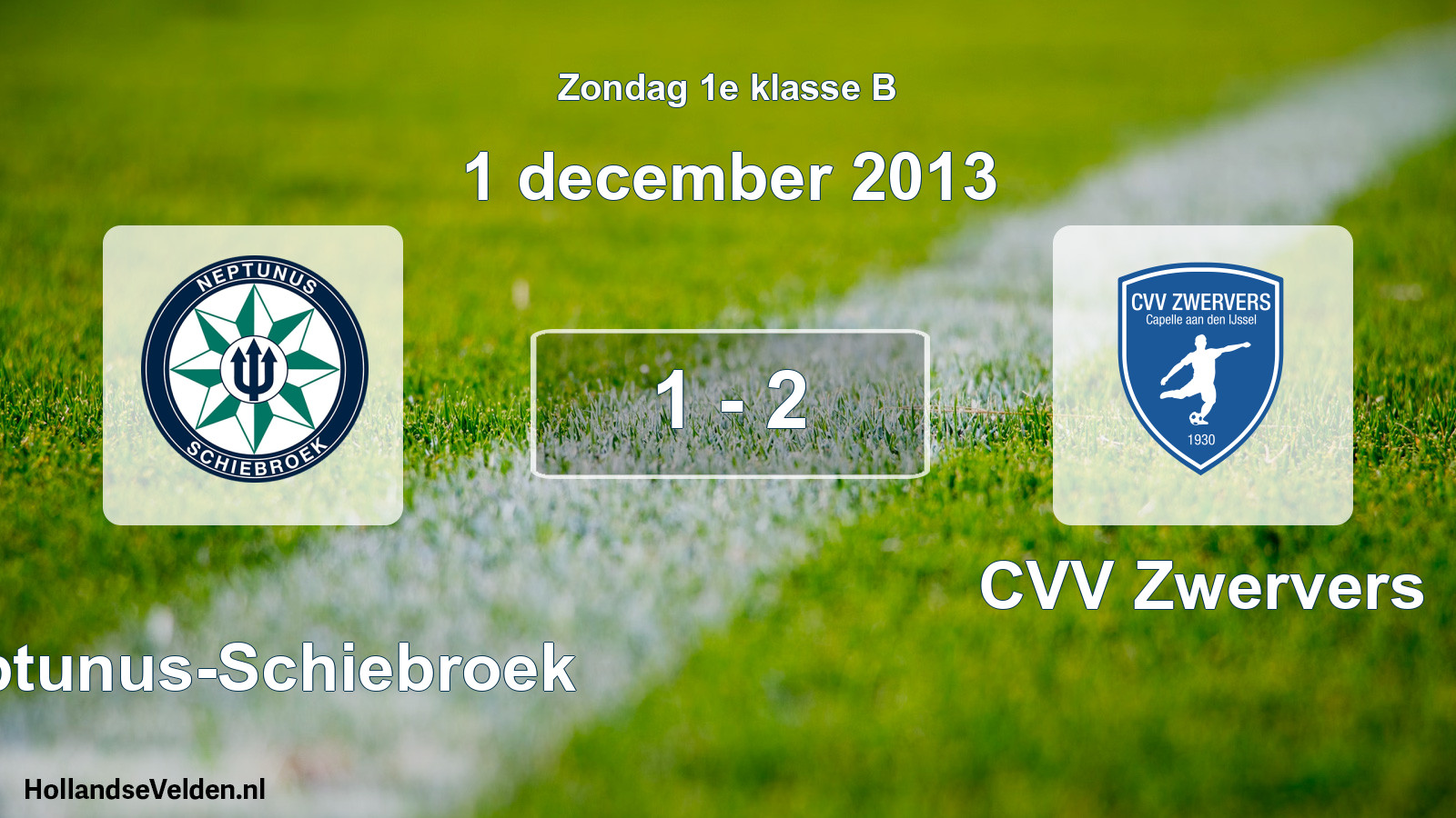 Total number of matches played: Neptunus-Schiebroek - CVV Zwervers 1 - 2 (1 December 2013)