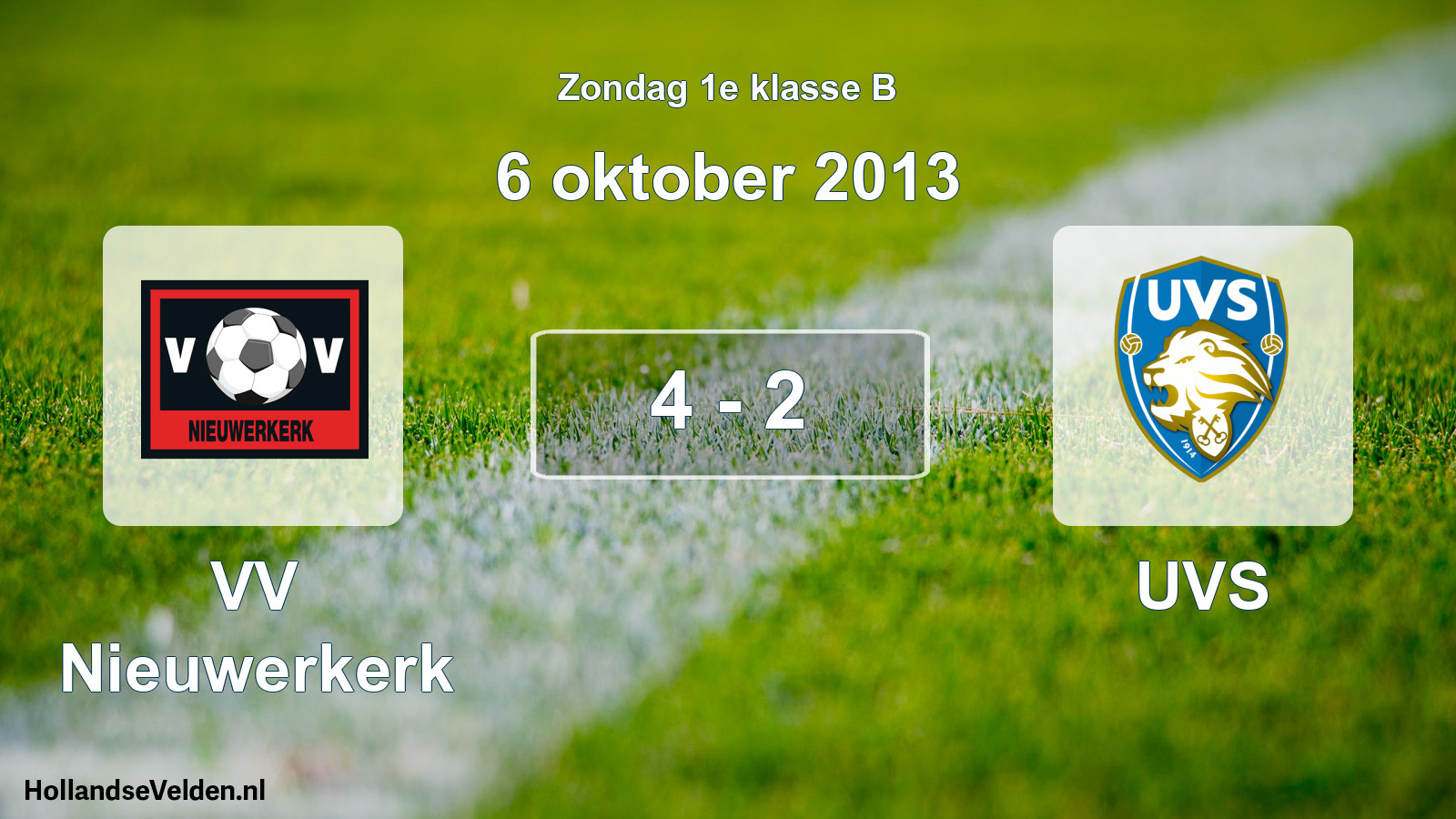 Total number of matches played: VV Nieuwerkerk - UVS 4 - 2 (6 October 2013)