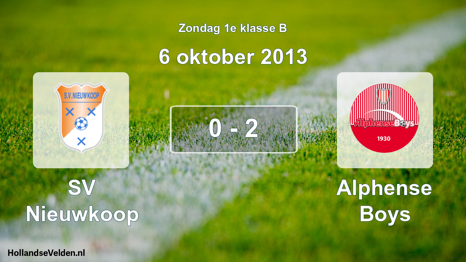 Total number of matches played: SV Nieuwkoop - Alphense Boys 0 - 2 (6 October 2013)