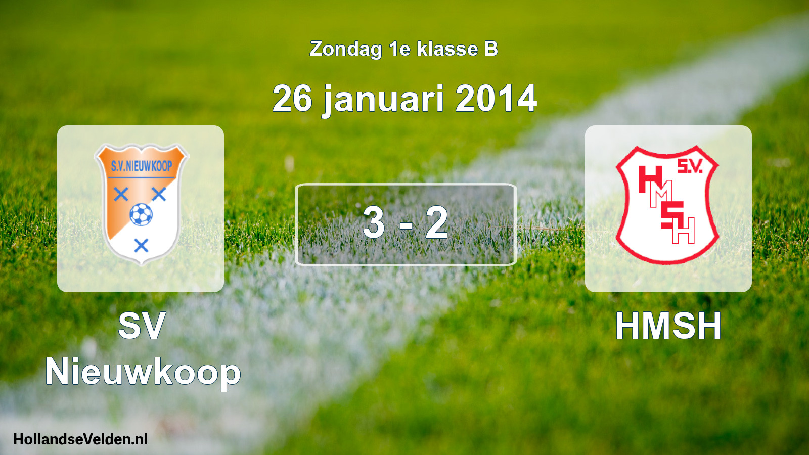Total number of matches played: SV Nieuwkoop - HMSH 3 - 2 (26 January 2014)