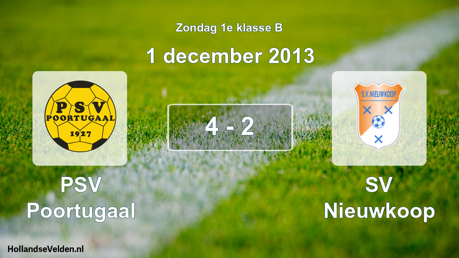 Total number of matches played: PSV Poortugaal - SV Nieuwkoop 4 - 2 (1 December 2013)