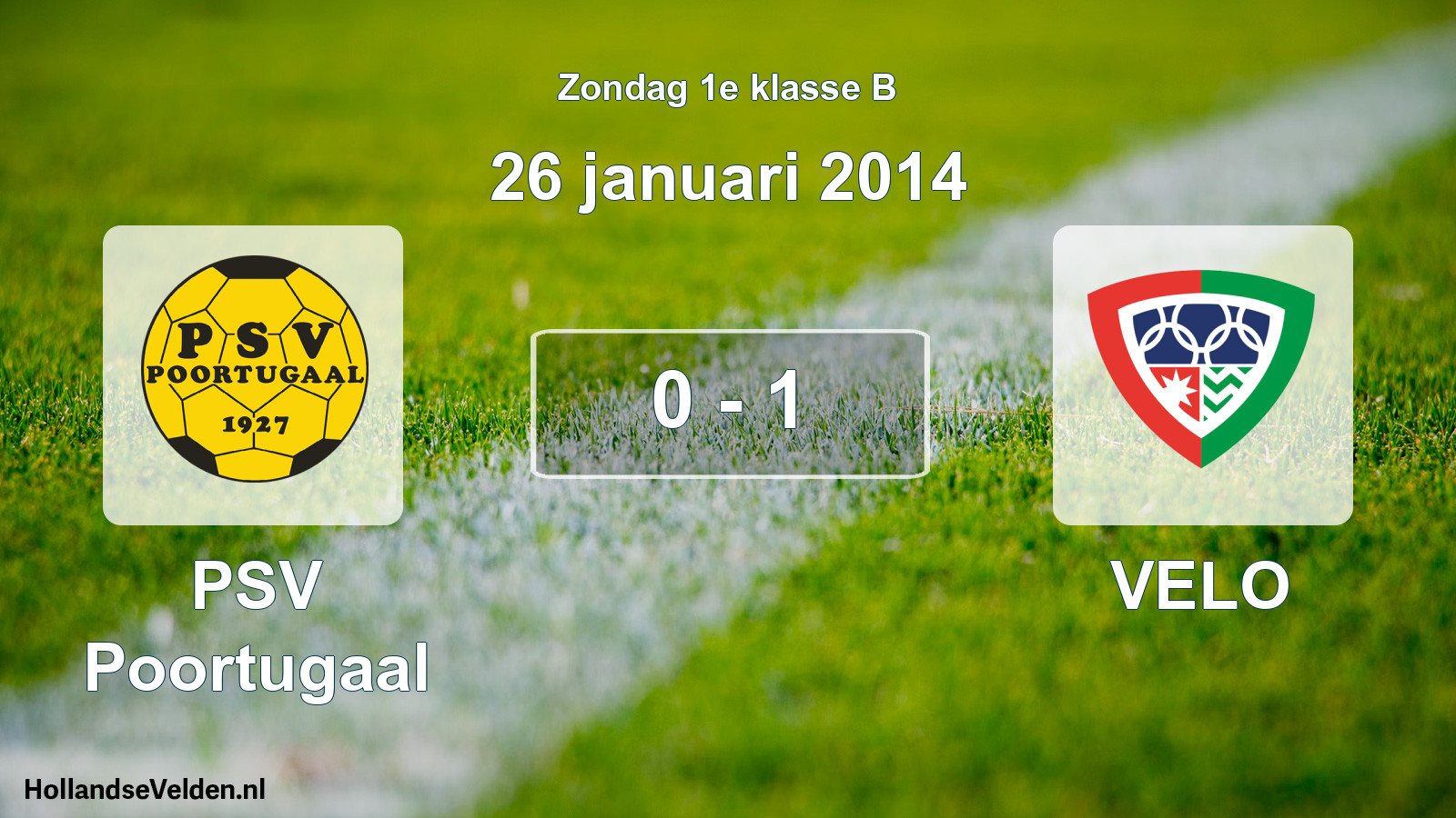 Total number of matches played: PSV Poortugaal - VELO 0 - 1 (26 January 2014)