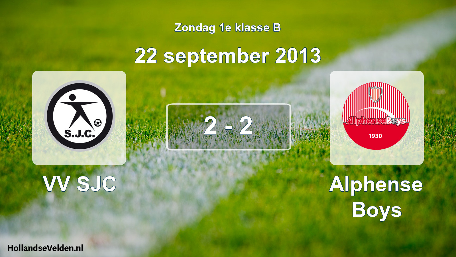 Total number of matches played: VV SJC - Alphense Boys 2 - 2 (22 September 2013)