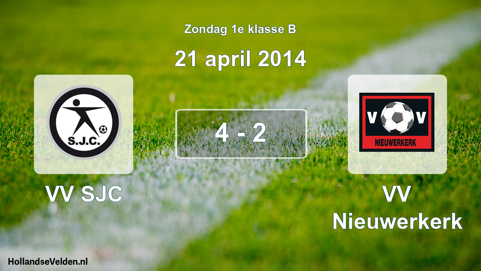 Total number of matches played: VV SJC - VV Nieuwerkerk 4 - 2 (21 April 2014)