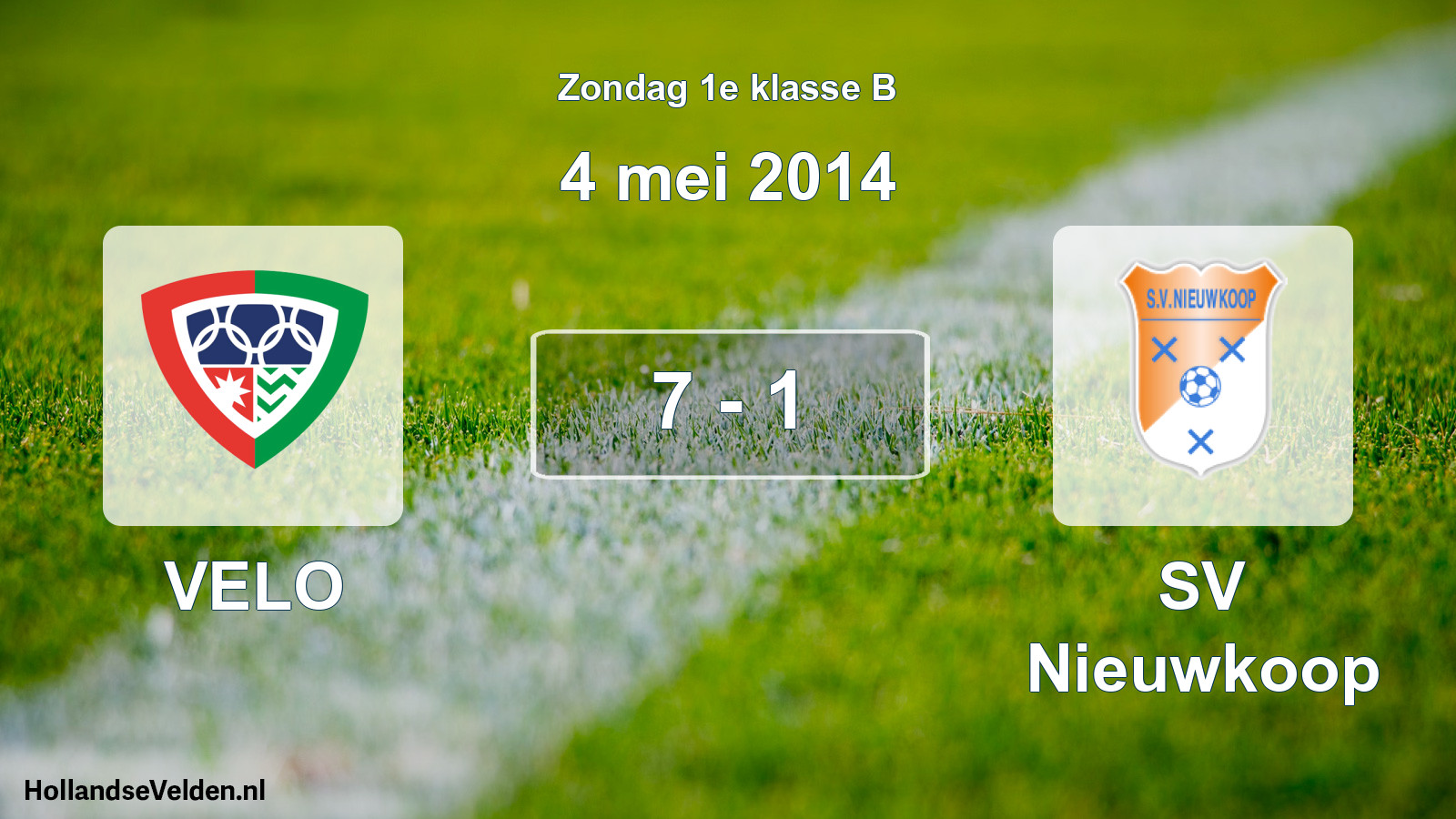 Total number of matches played: VELO - SV Nieuwkoop 7 - 1 (4 May 2014)