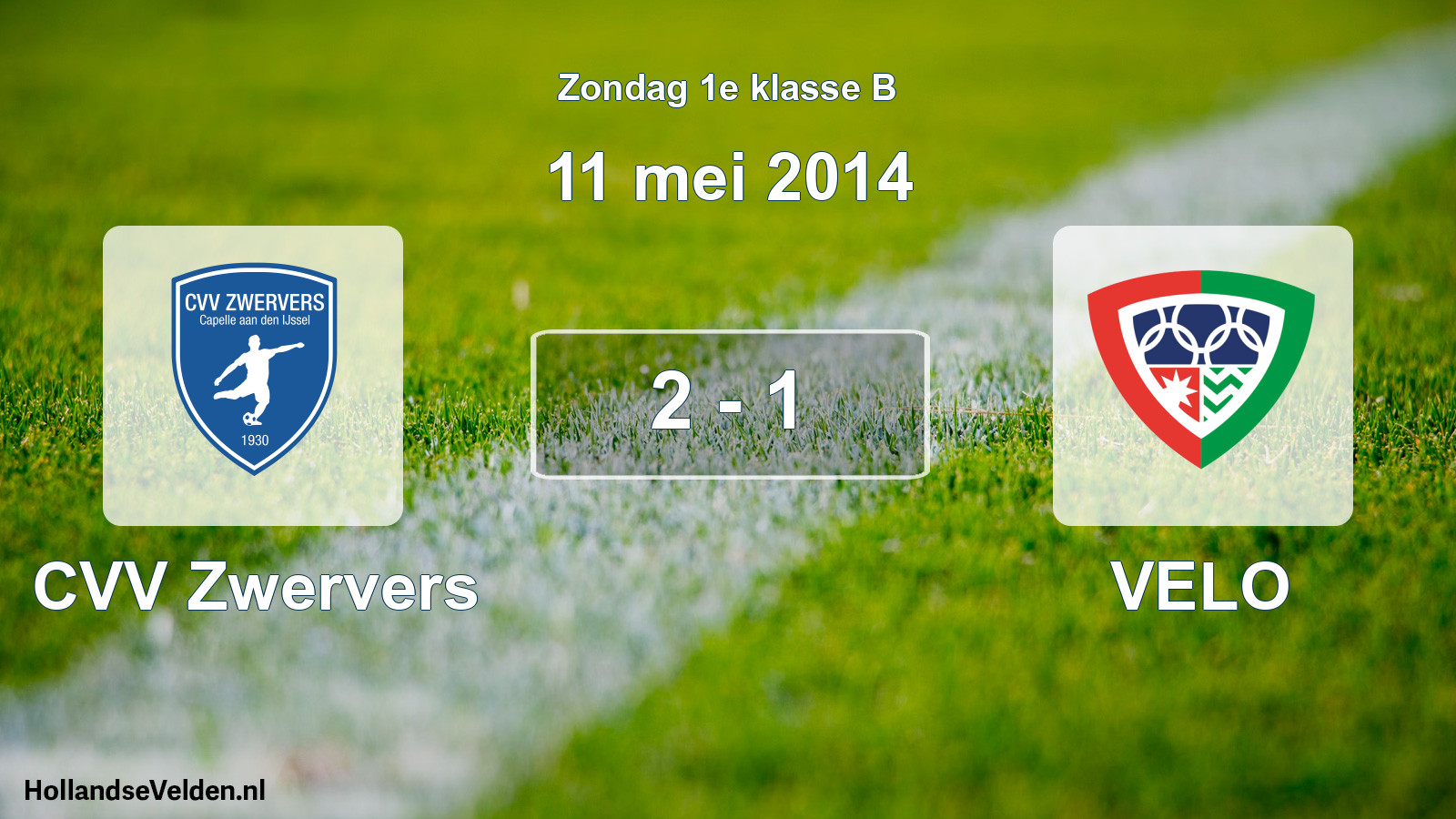 Total number of matches played: CVV Zwervers - VELO 2 - 1 (11 May 2014)