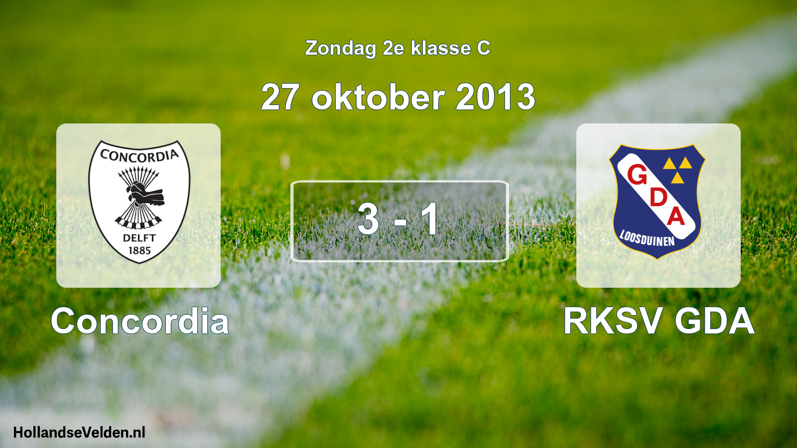 Total number of matches played: Concordia - RKSV GDA 3 - 1 (27 October 2013)