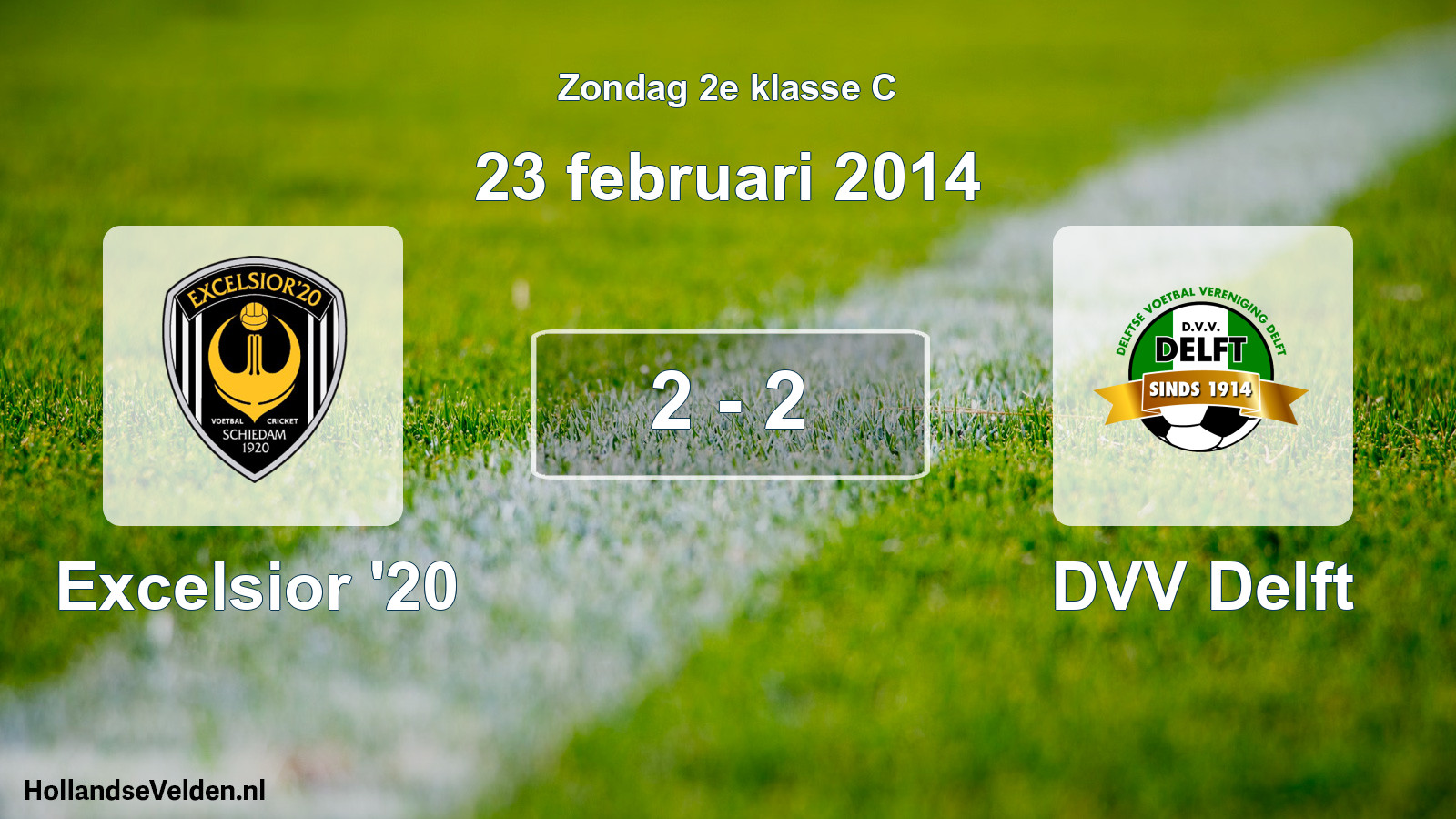 Total number of matches played: Excelsior '20 - DVV Delft 2 - 2 (23 February 2014)