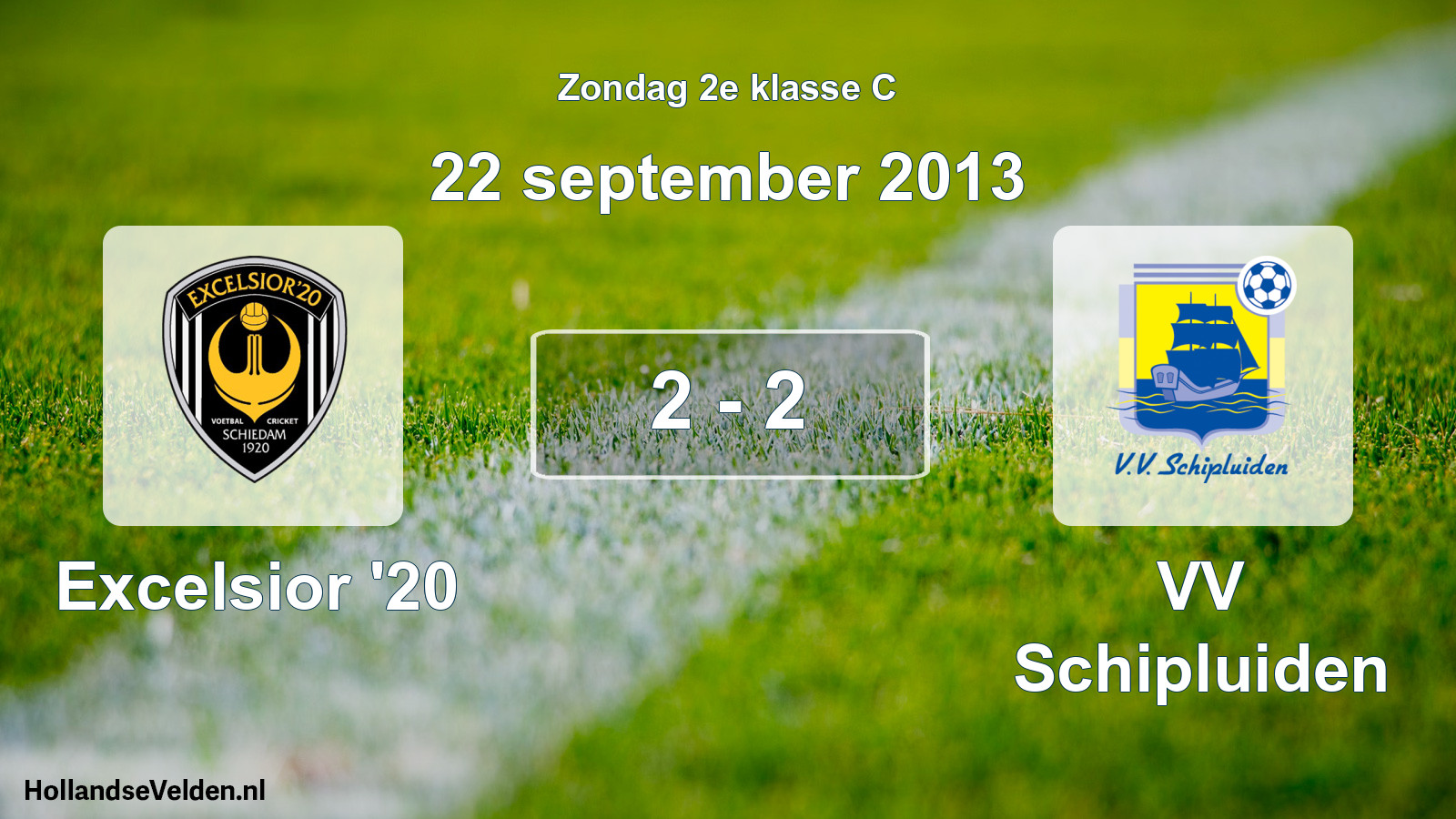 Total number of matches played: Excelsior '20 - VV Schipluiden 2 - 2 (22 September 2013)