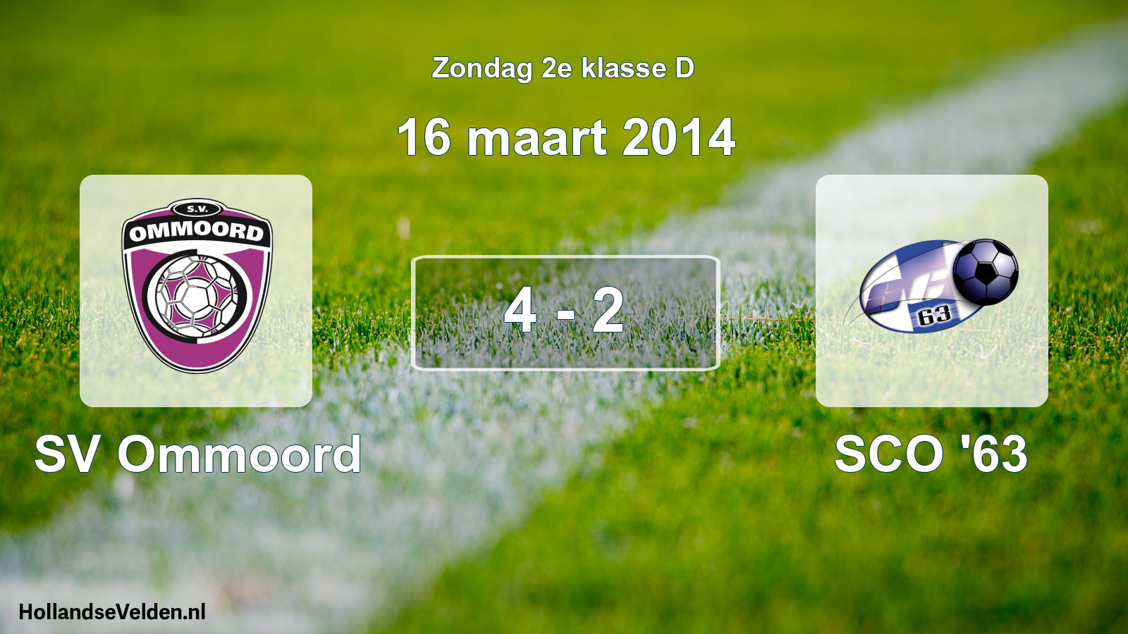 Total number of matches played: SV Ommoord - SCO '63 4 - 2 (16 March 2014)