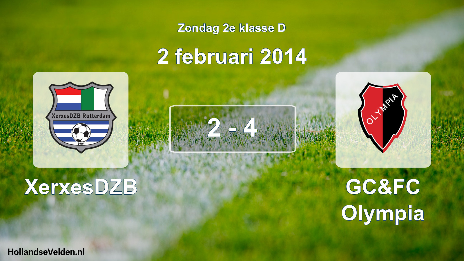 Total number of matches played: XerxesDZB - GC&FC Olympia 2 - 4 (2 February 2014)