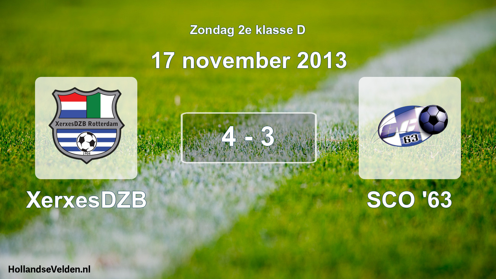 Total number of matches played: XerxesDZB - SCO '63 4 - 3 (17 November 2013)