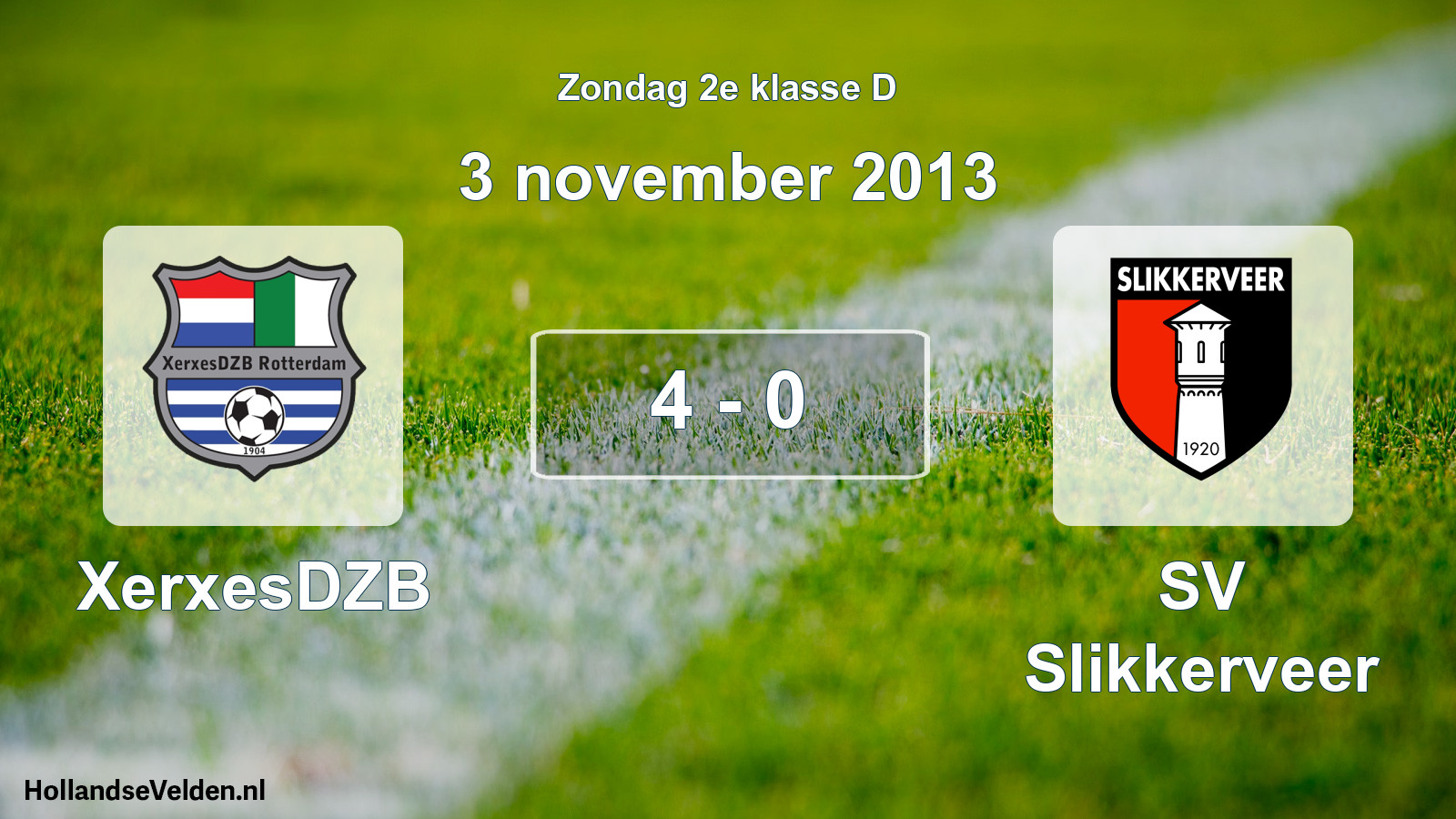 Total number of matches played: XerxesDZB - SV Slikkerveer 4 - 0 (3 November 2013)