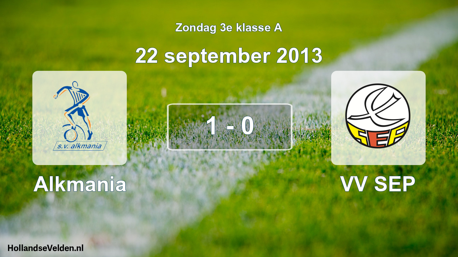 Total number of matches played: Alkmania - VV SEP 1 - 0 (22 September 2013)