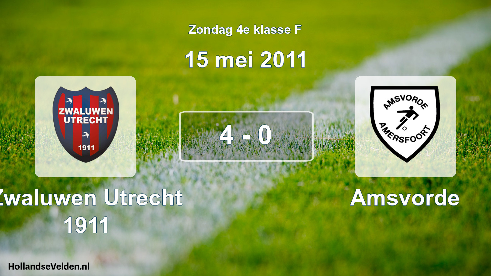 Total number of matches played: Zwaluwen Utrecht 1911 - Amsvorde 4 - 0 (15 May 2011)