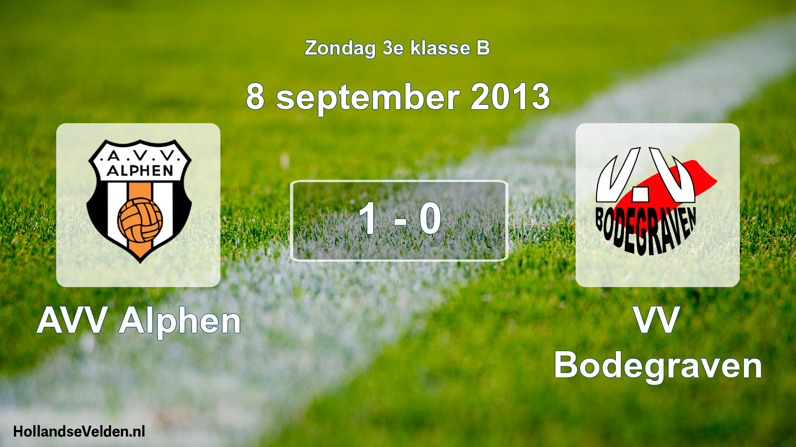 Total number of matches played: AVV Alphen - VV Bodegraven 1 - 0 (8 September 2013)