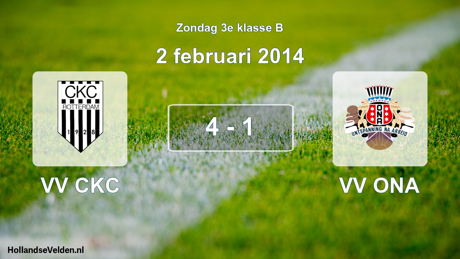Total number of matches played: VV CKC - VV ONA 4 - 1 (2 February 2014)