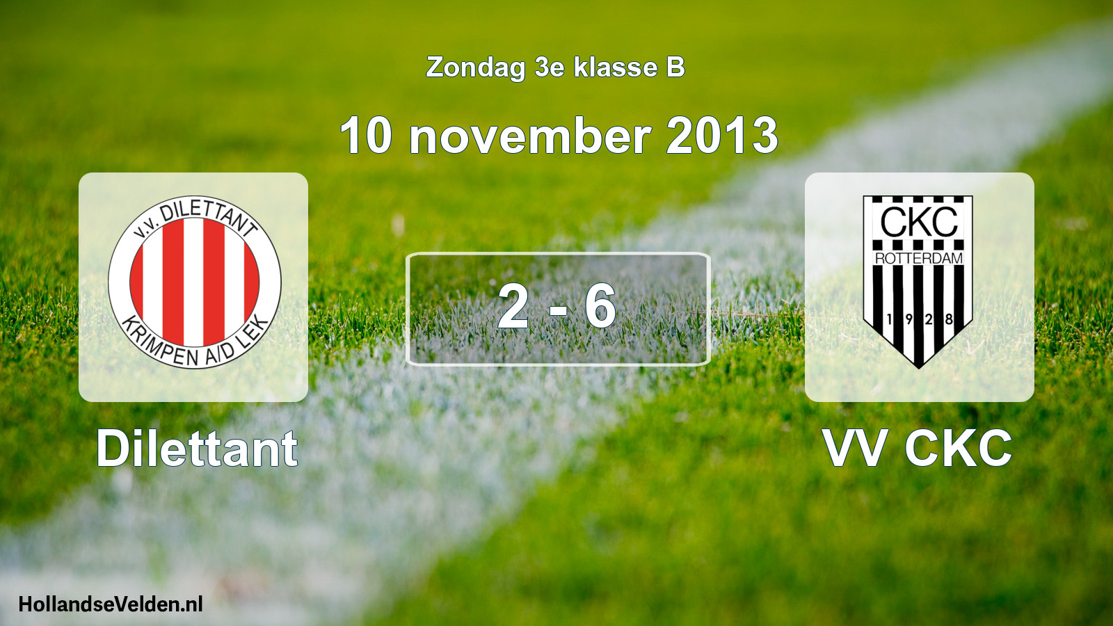 Total number of matches played: Dilettant - VV CKC 2 - 6 (10 November 2013)