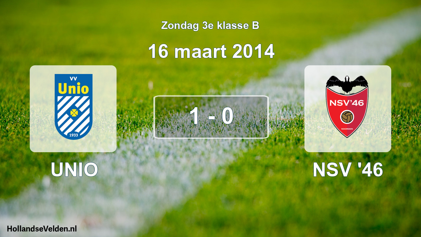 Total number of matches played: UNIO - NSV '46 1 - 0 (16 March 2014)