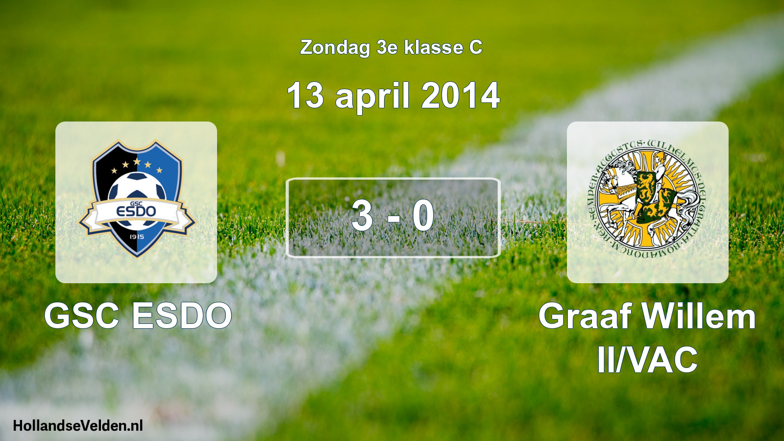 Total number of matches played: GSC ESDO - Graaf Willem II/VAC 3 - 0 (13 April 2014)