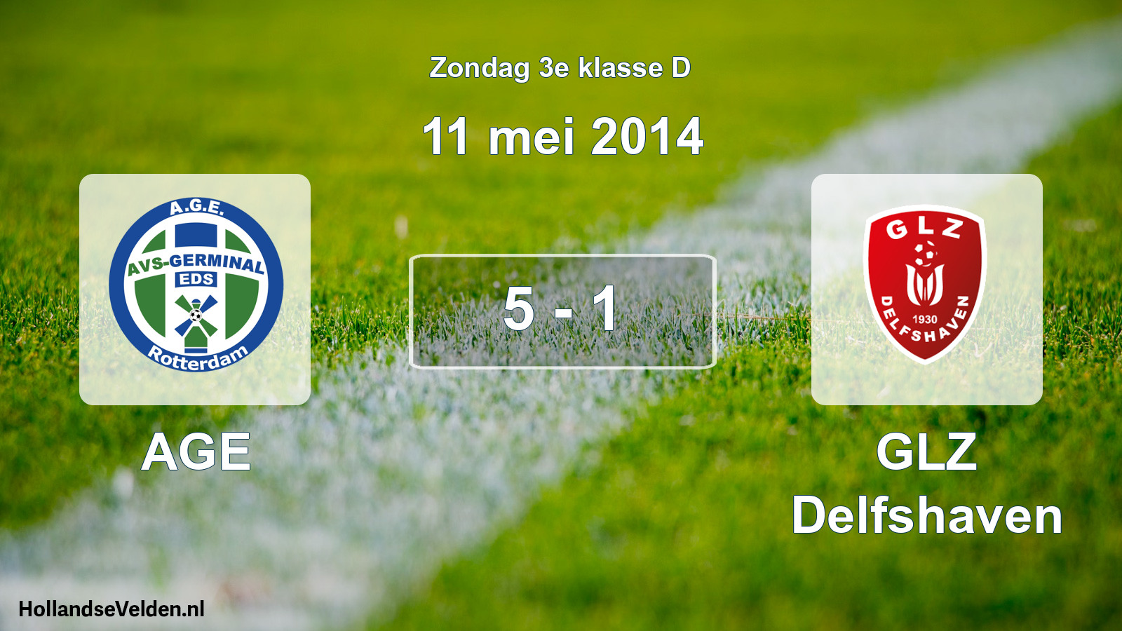 Total number of matches played: AGE - GLZ Delfshaven 5 - 1 (11 May 2014)