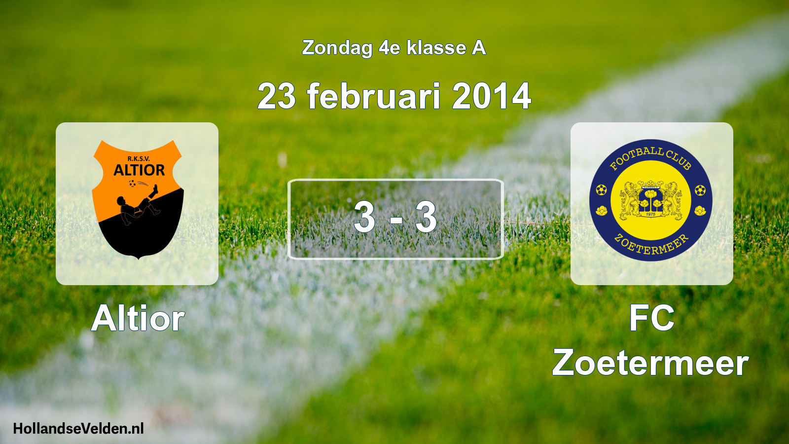 Total number of matches played: Altior - FC Zoetermeer 3 - 3 (23 February 2014)