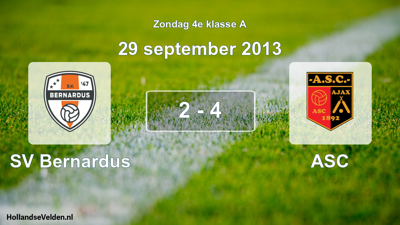 Total number of matches played: SV Bernardus - ASC 2 - 4 (29 September 2013)