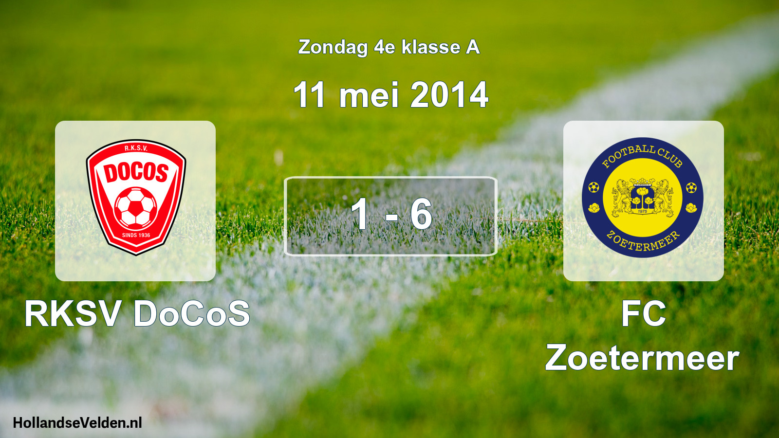 Total number of matches played: RKSV DoCoS - FC Zoetermeer 1 - 6 (11 May 2014)