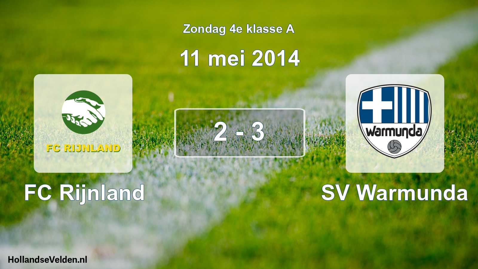Total number of matches played: FC Rijnland - SV Warmunda 2 - 3 (11 May 2014)