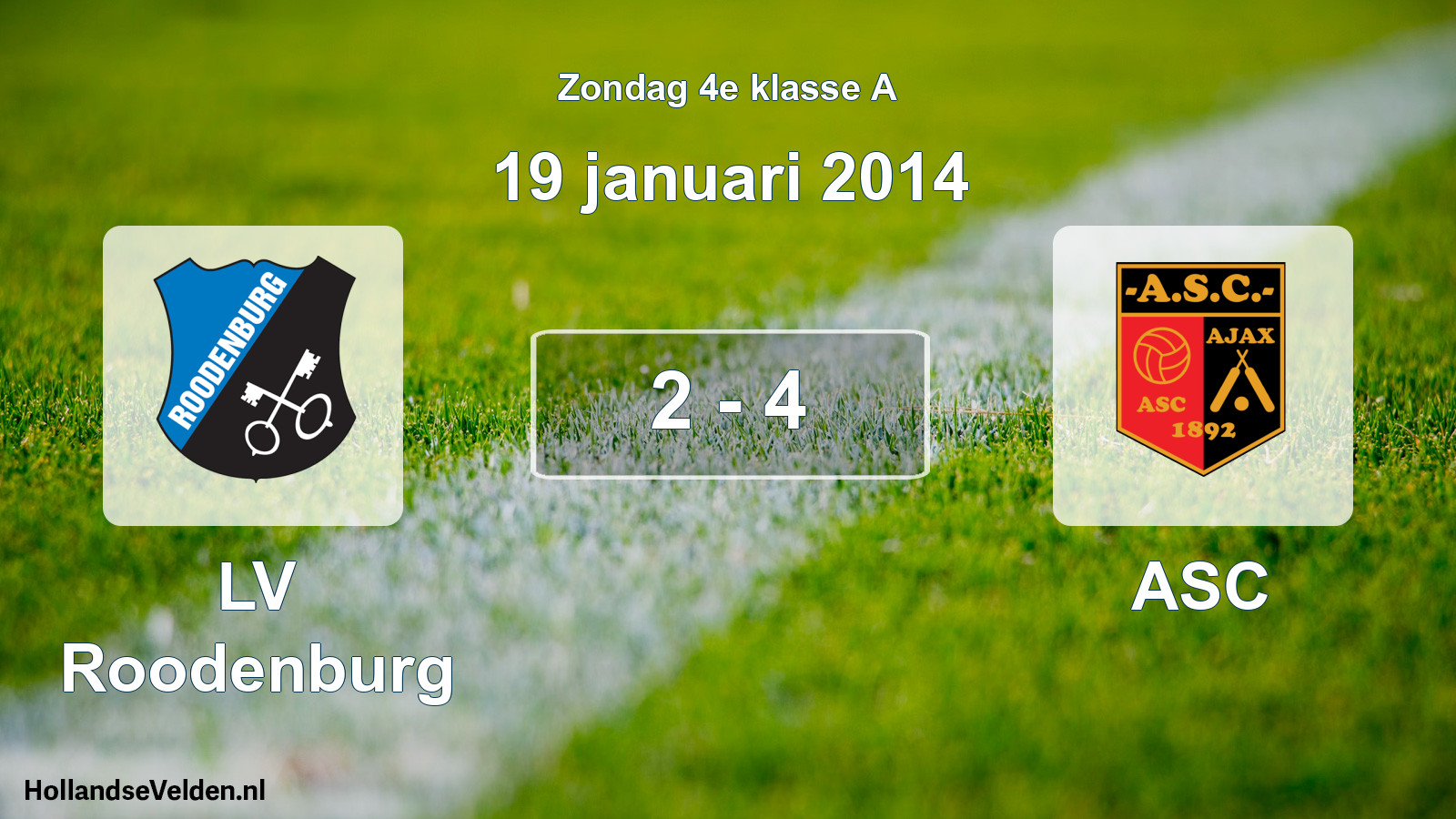 Total number of matches played: LV Roodenburg - ASC 2 - 4 (19 January 2014)