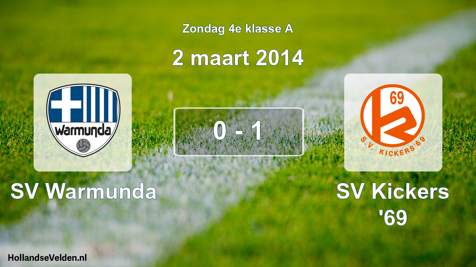 Total number of matches played: SV Warmunda - SV Kickers '69 0 - 1 (2 March 2014)