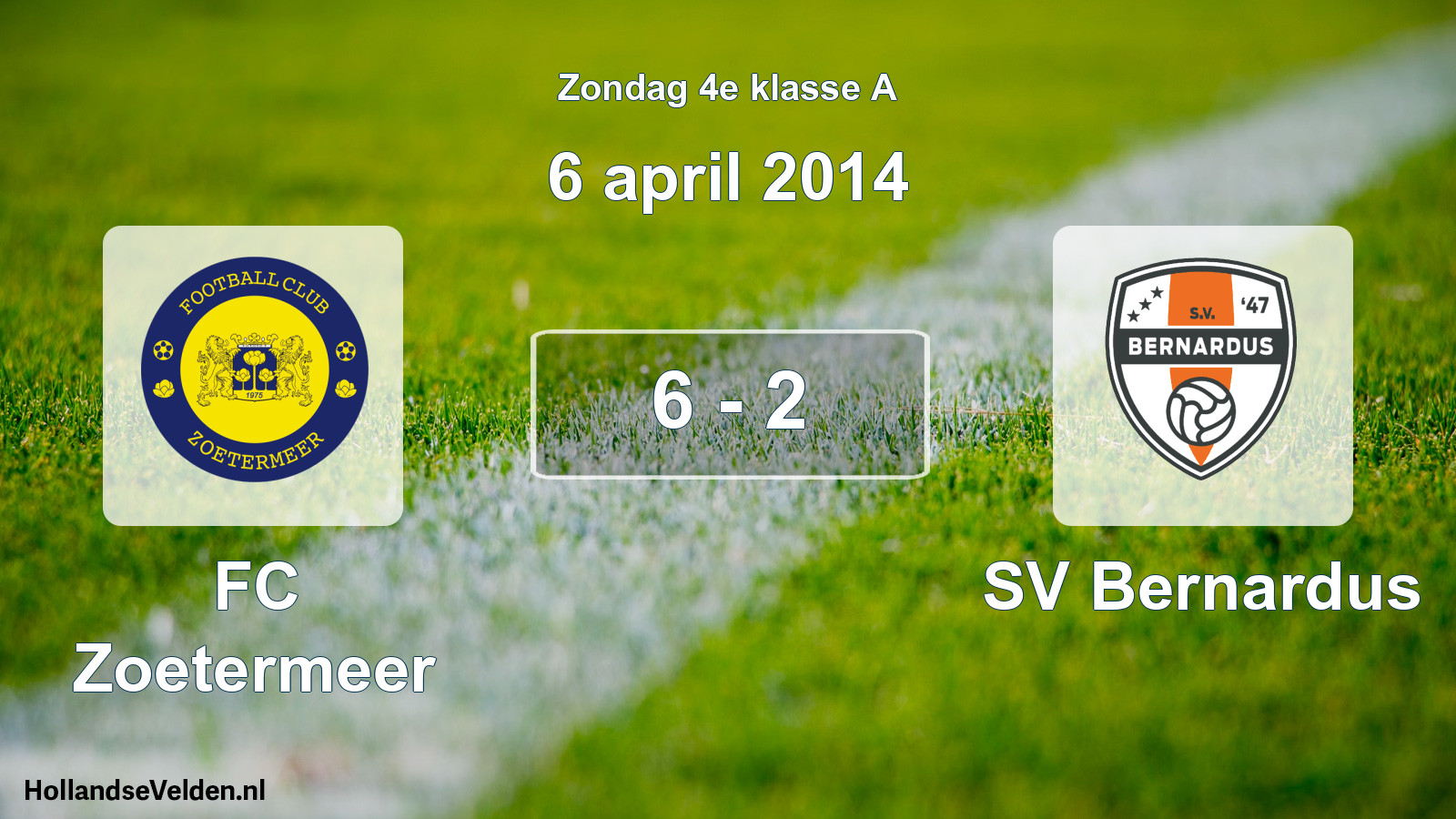 Total number of matches played: FC Zoetermeer - SV Bernardus 6 - 2 (6 April 2014)