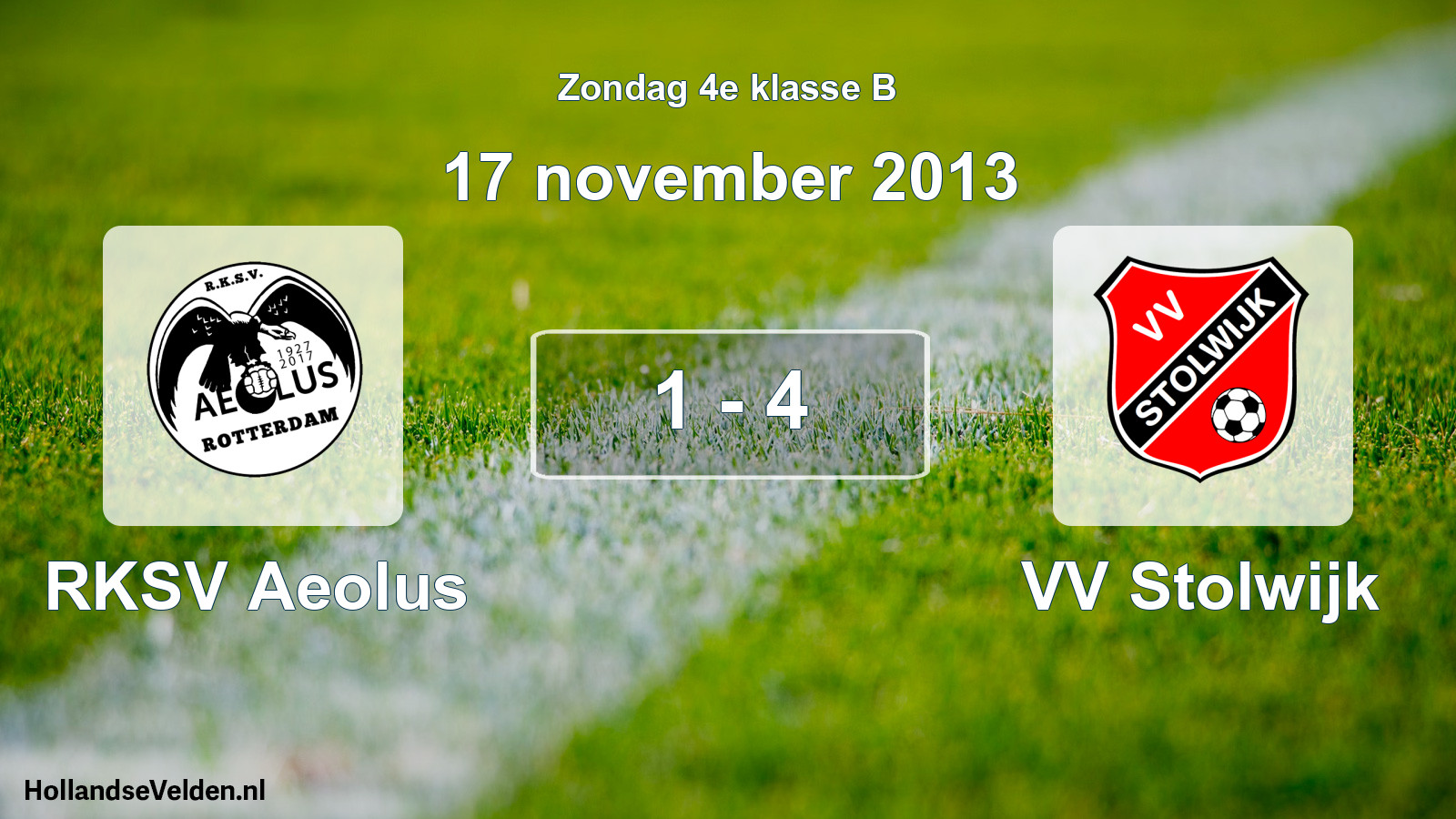Total number of matches played: RKSV Aeolus - VV Stolwijk 1 - 4 (17 November 2013)