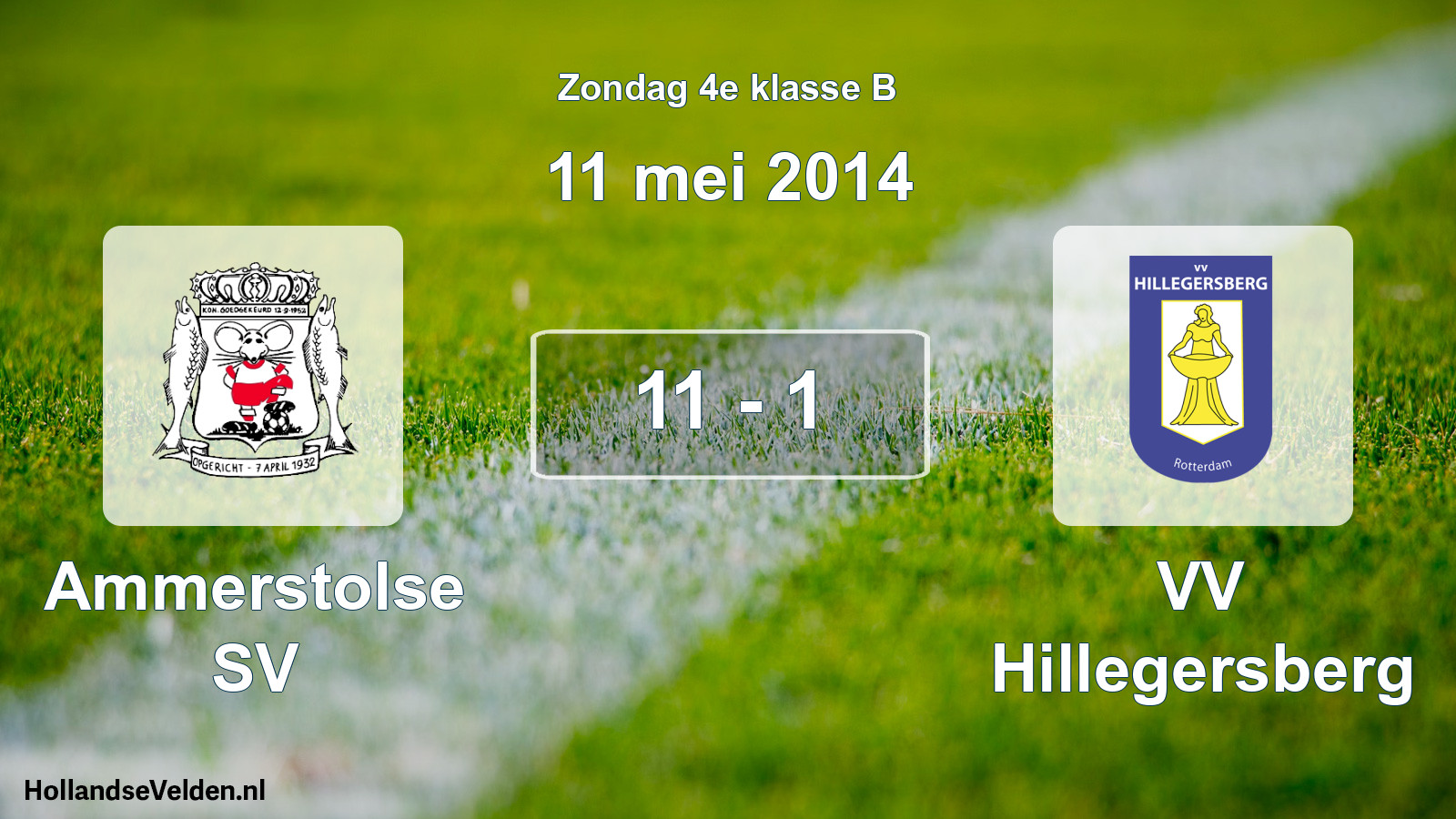 Total number of matches played: Ammerstolse SV - VV Hillegersberg 11 - 1 (11 May 2014)