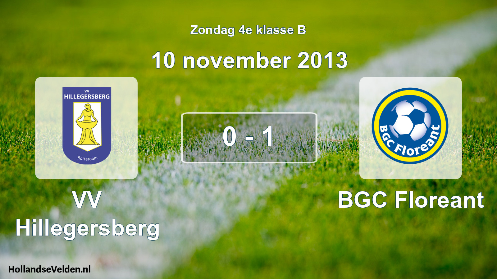 Total number of matches played: VV Hillegersberg - BGC Floreant 0 - 1 (10 November 2013)