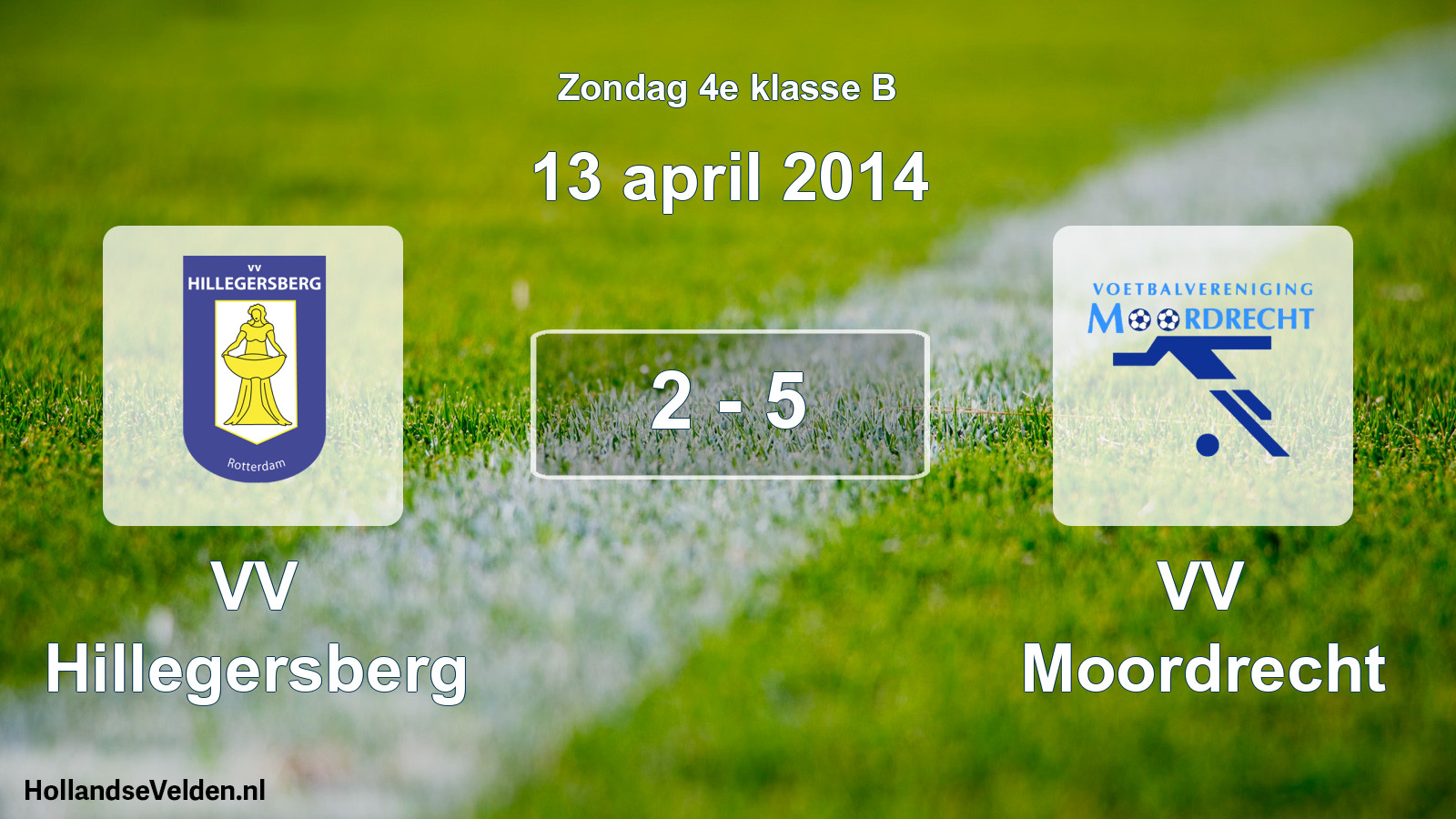 Total number of matches played: VV Hillegersberg - VV Moordrecht 2 - 5 (13 April 2014)
