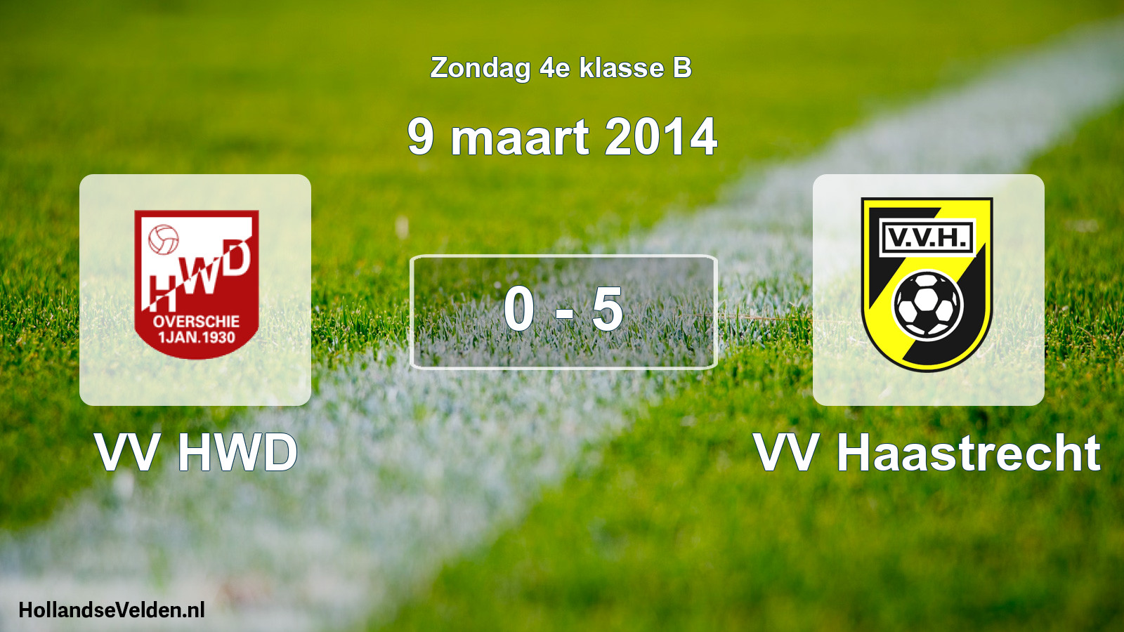 Total number of matches played: VV HWD - VV Haastrecht 0 - 5 (9 March 2014)