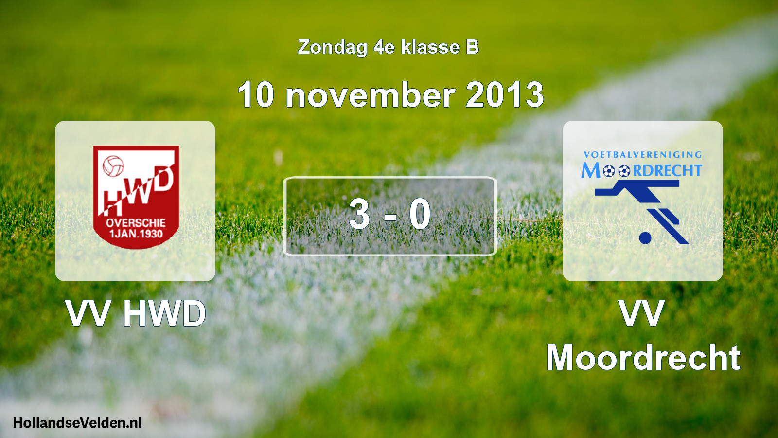 Total number of matches played: VV HWD - VV Moordrecht 3 - 0 (10 November 2013)