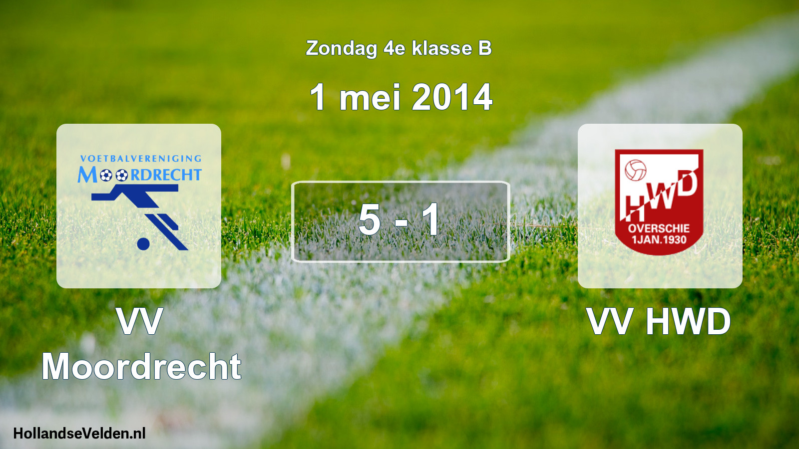 Total number of matches played: VV Moordrecht - VV HWD 5 - 1 (1 May 2014)