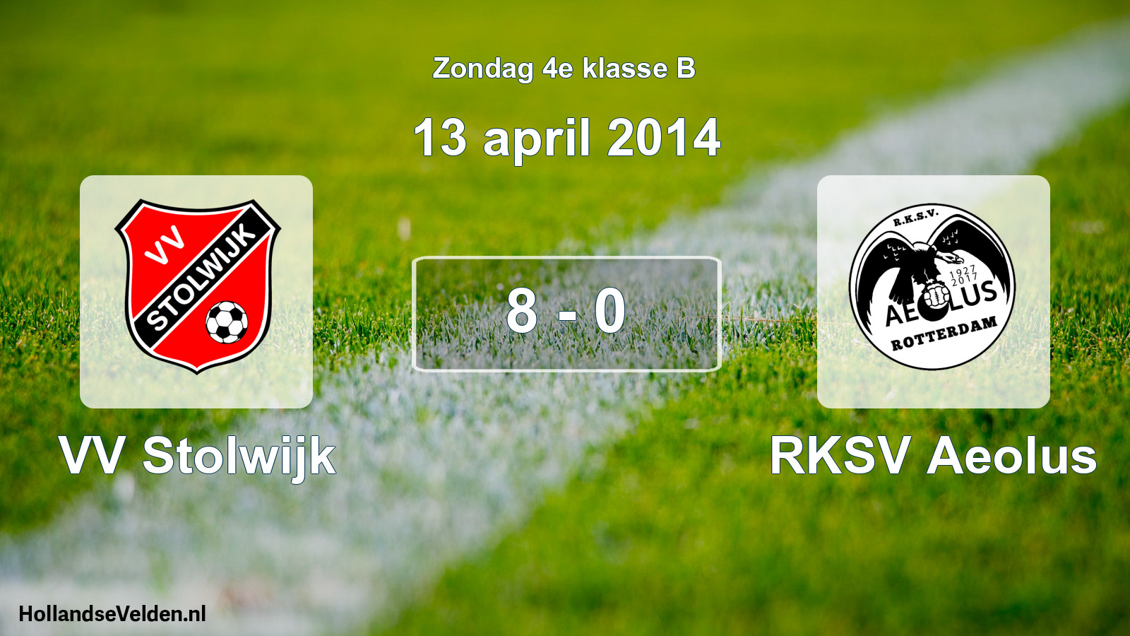 Total number of matches played: VV Stolwijk - RKSV Aeolus 8 - 0 (13 April 2014)