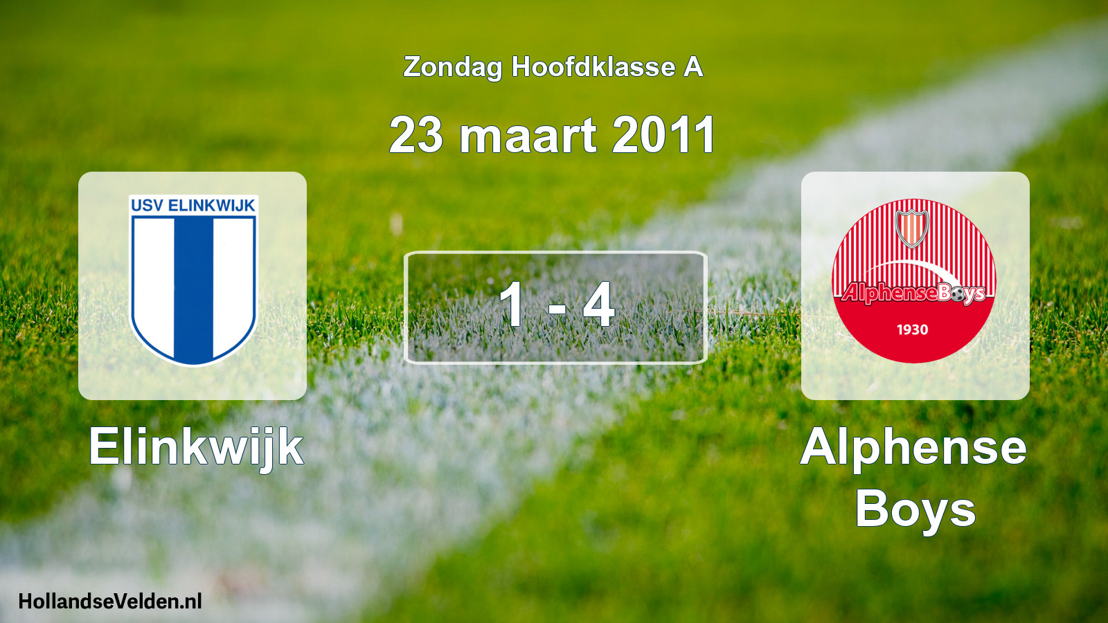 Total number of matches played: Elinkwijk - Alphense Boys 1 - 4 (23 March 2011)