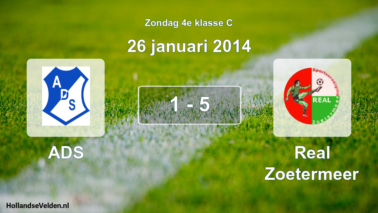 Total number of matches played: ADS - Real Zoetermeer 1 - 5 (26 January 2014)