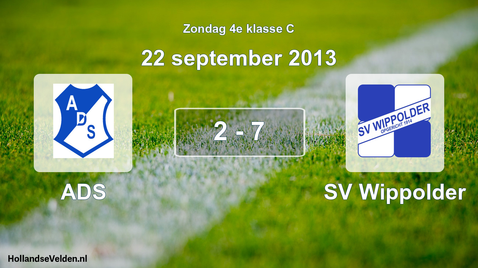 Total number of matches played: ADS - SV Wippolder 2 - 7 (22 September 2013)