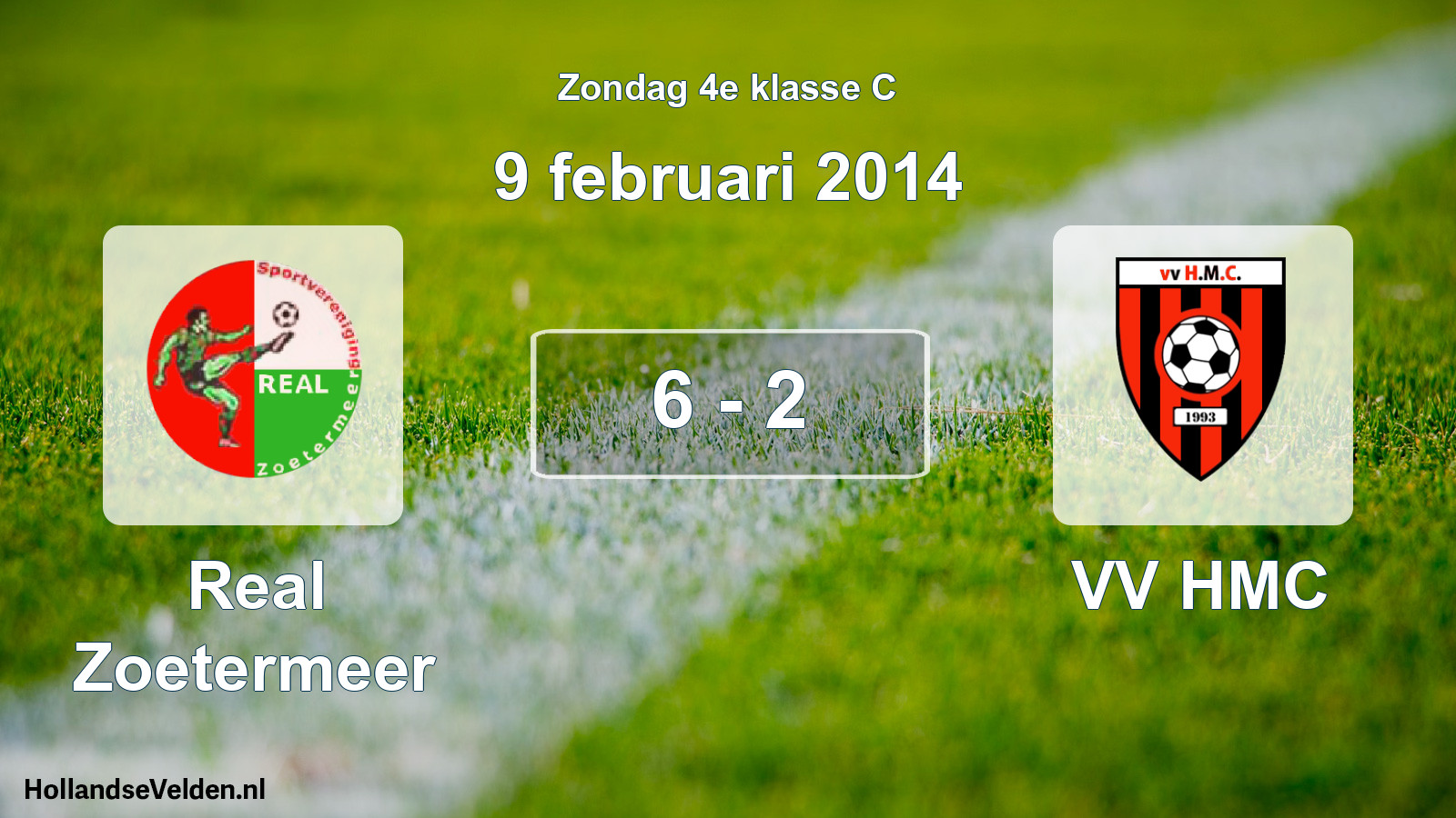 Total number of matches played: Real Zoetermeer - VV HMC 6 - 2 (9 February 2014)