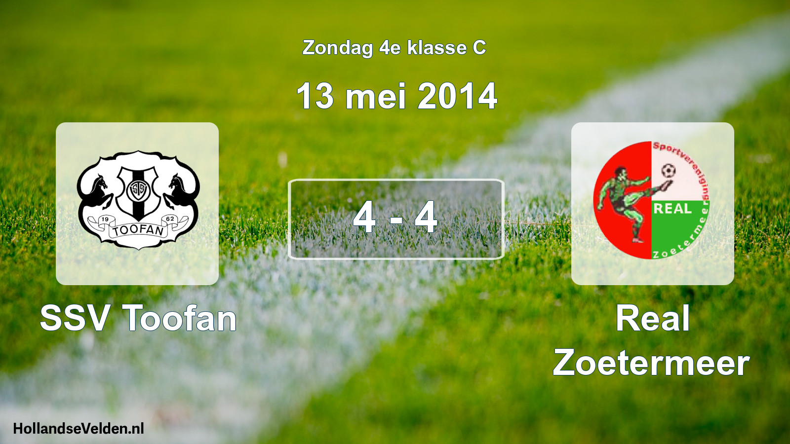 Total number of matches played: SSV Toofan - Real Zoetermeer 4 - 4 (13 May 2014)
