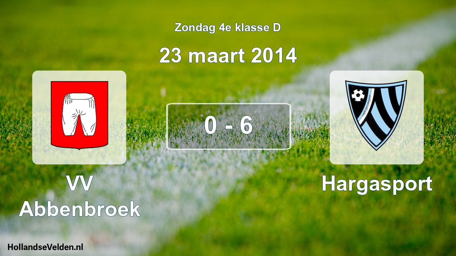 Total number of matches played: VV Abbenbroek - Hargasport 0 - 6 (23 March 2014)
